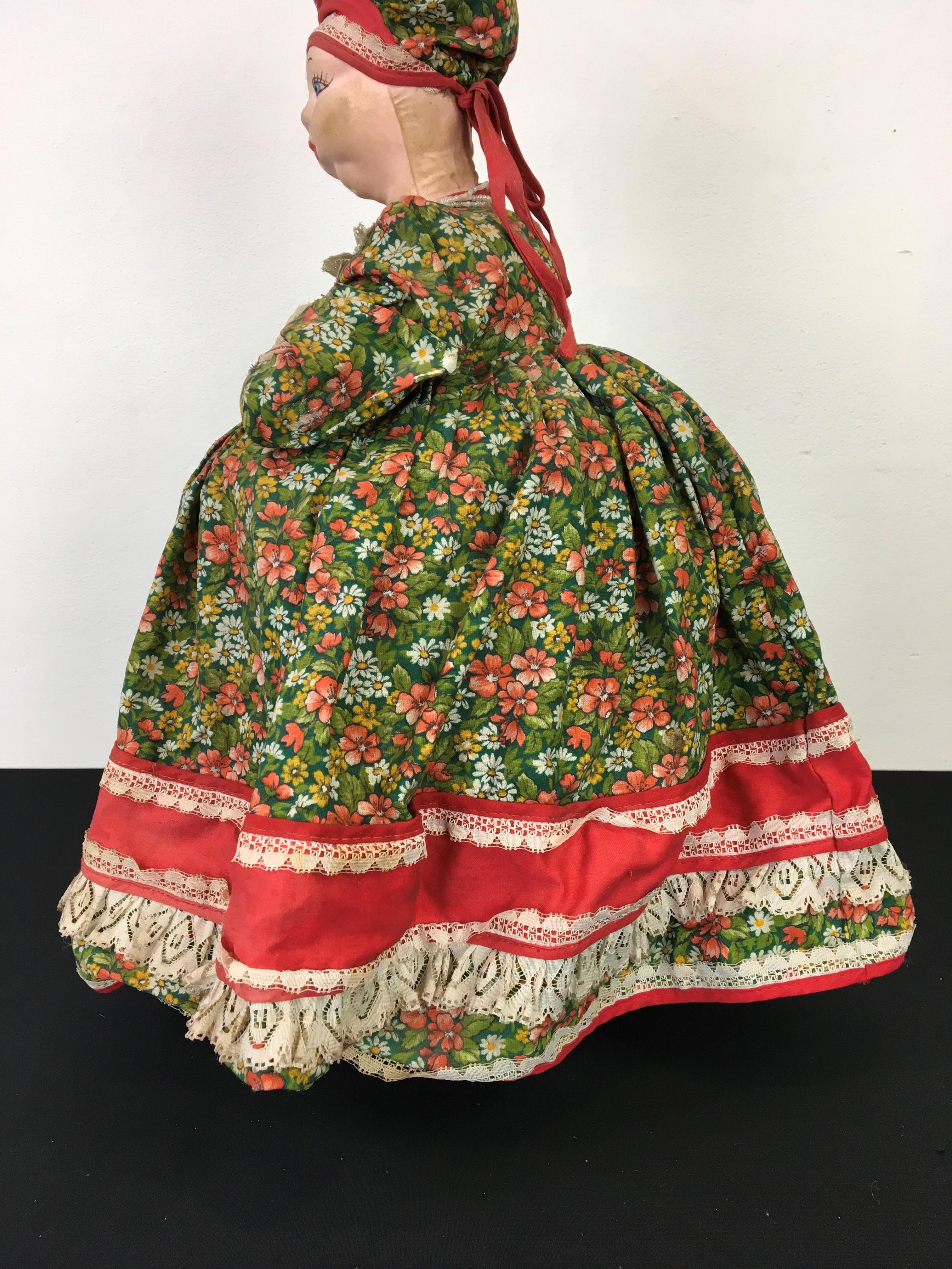 Vintage Russian Samovar Doll Teapot Cosy, Teapot Cover For Sale 6