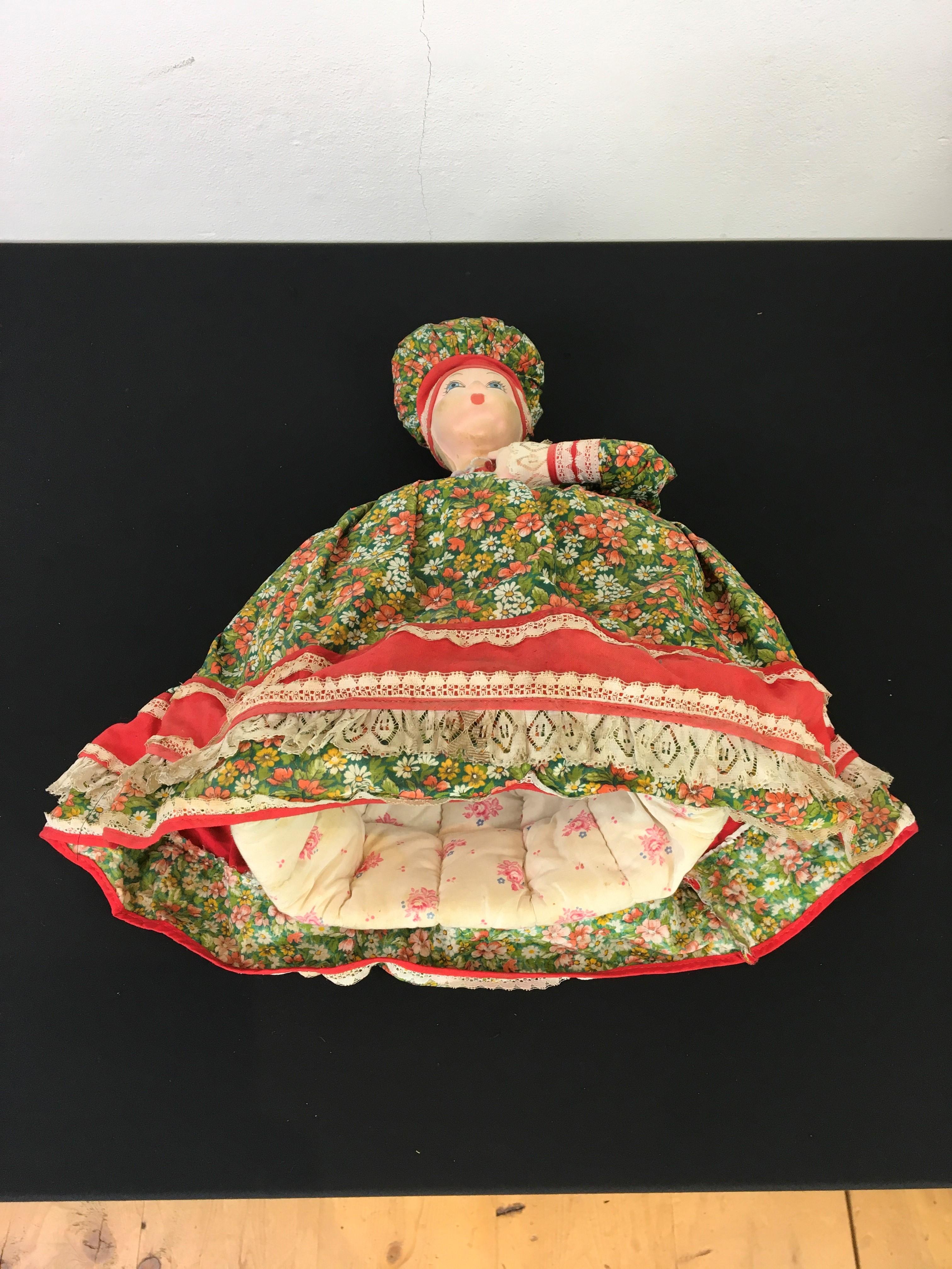 Vintage Russian Samovar Doll Teapot Cosy, Teapot Cover For Sale 8