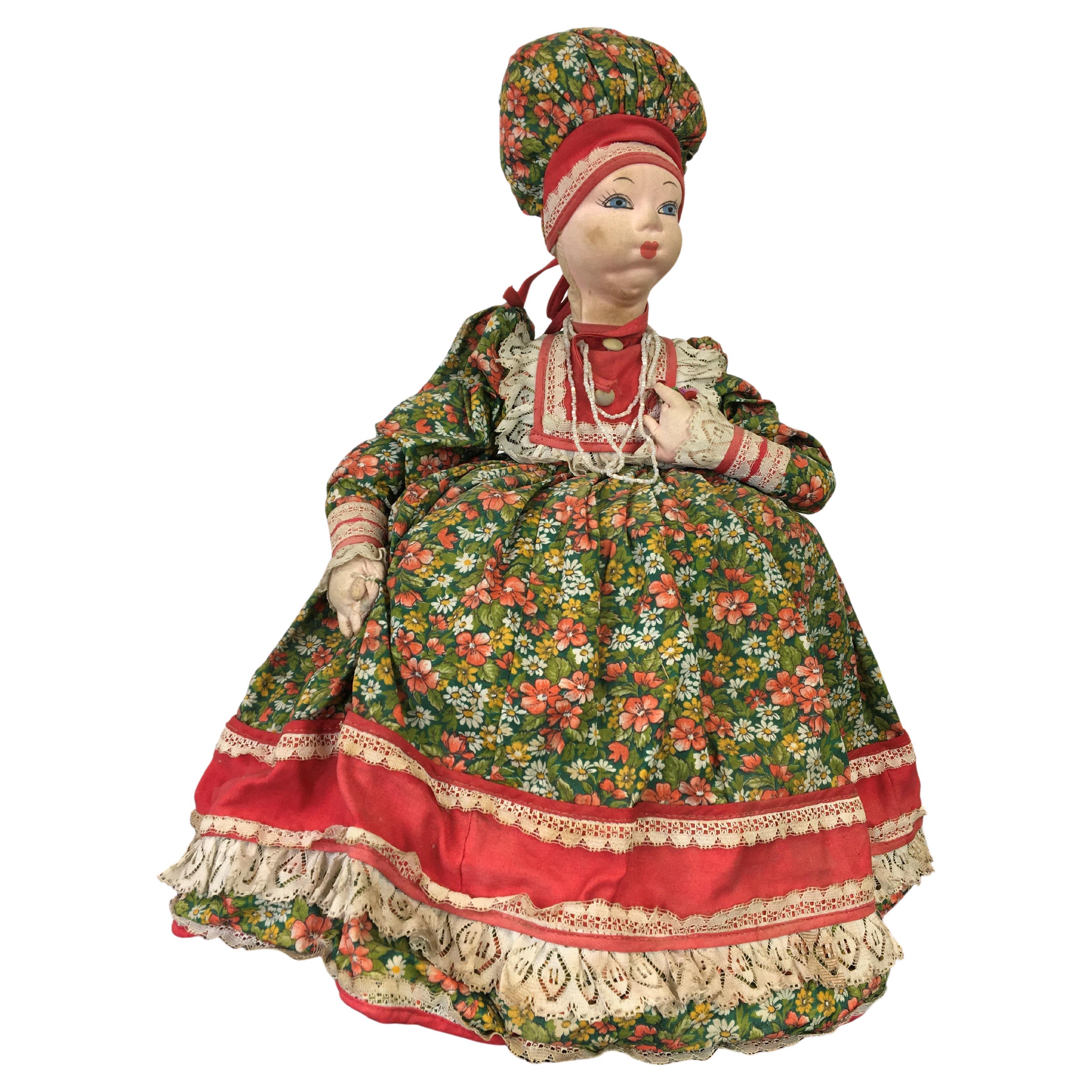 Vintage Russian Samovar Doll Teapot Cosy, Teapot Cover