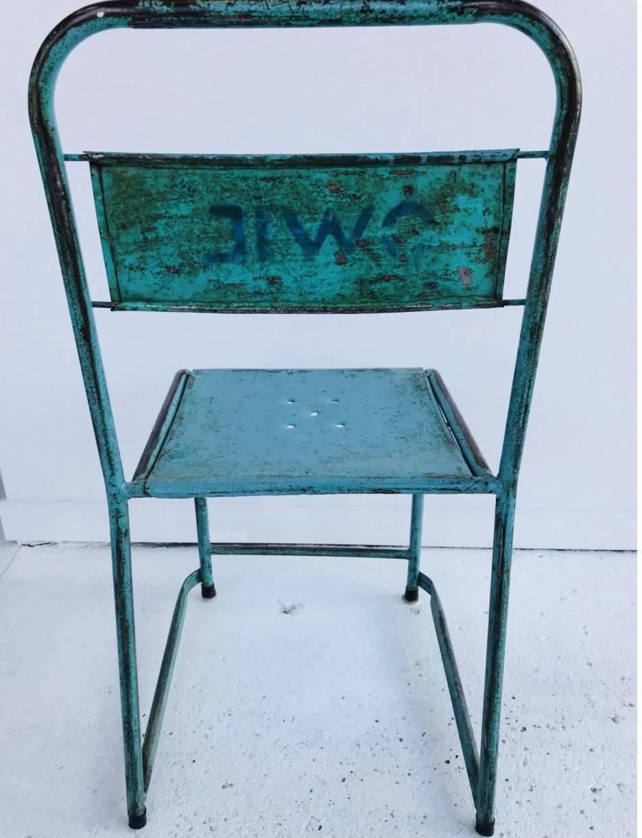 Welded Vintage Russian Stacking Metal Chairs