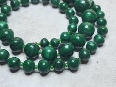 Vintage Russian Ural Malachite Necklace