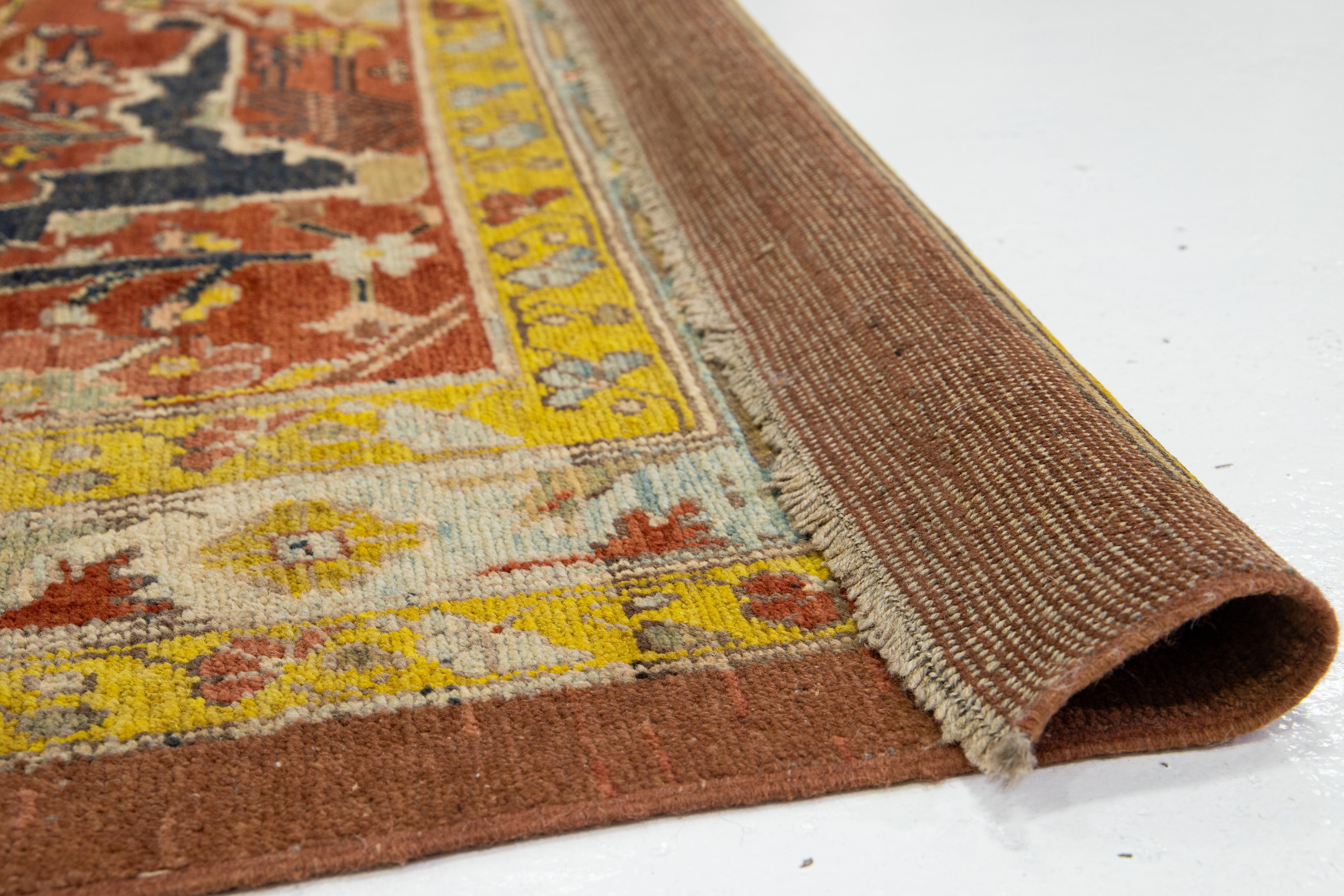 Rust Persischer Stammeskunst-Teppich in Bakshaish aus Wolle, Vintage im Angebot 5