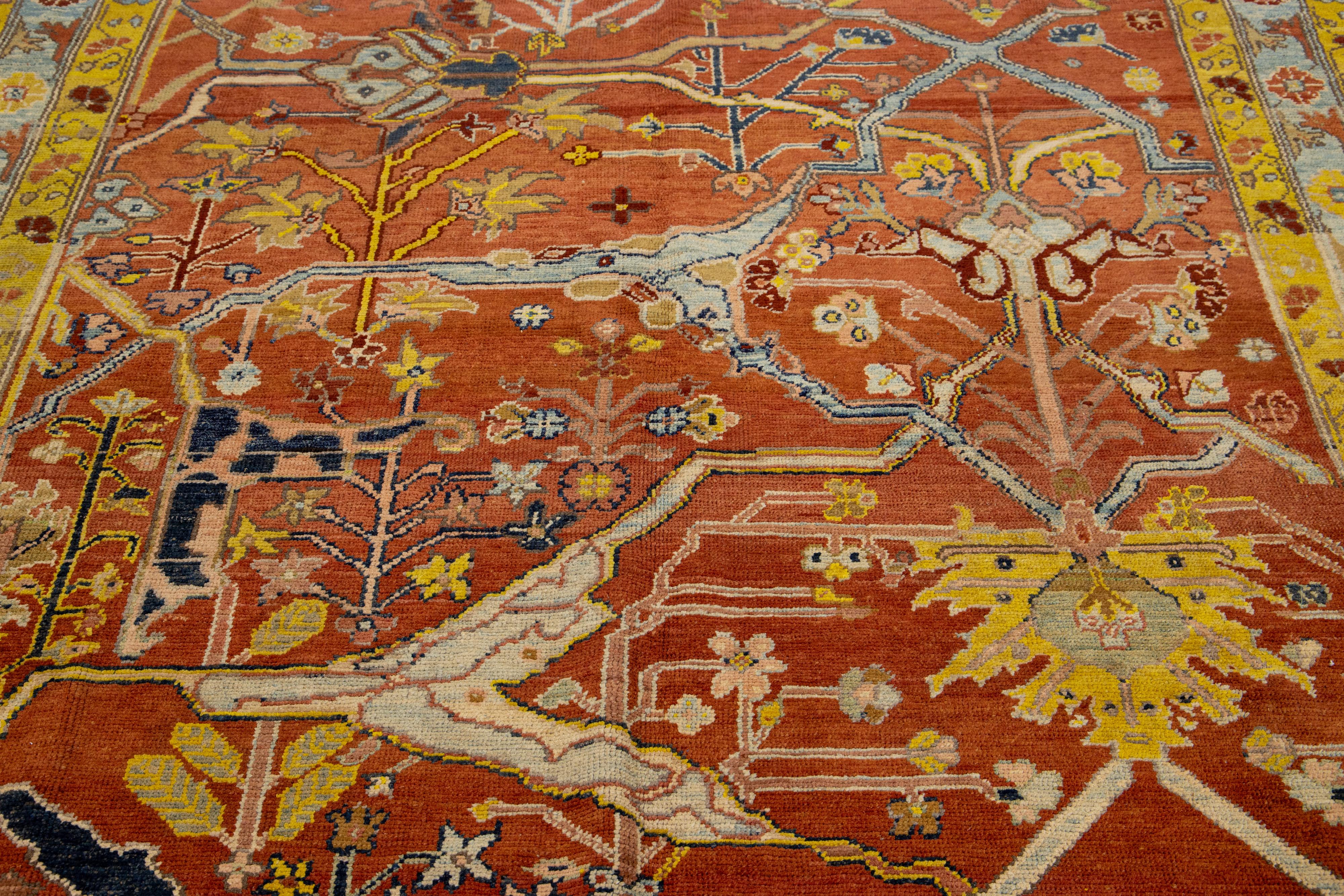 Rust Persischer Stammeskunst-Teppich in Bakshaish aus Wolle, Vintage im Angebot 8
