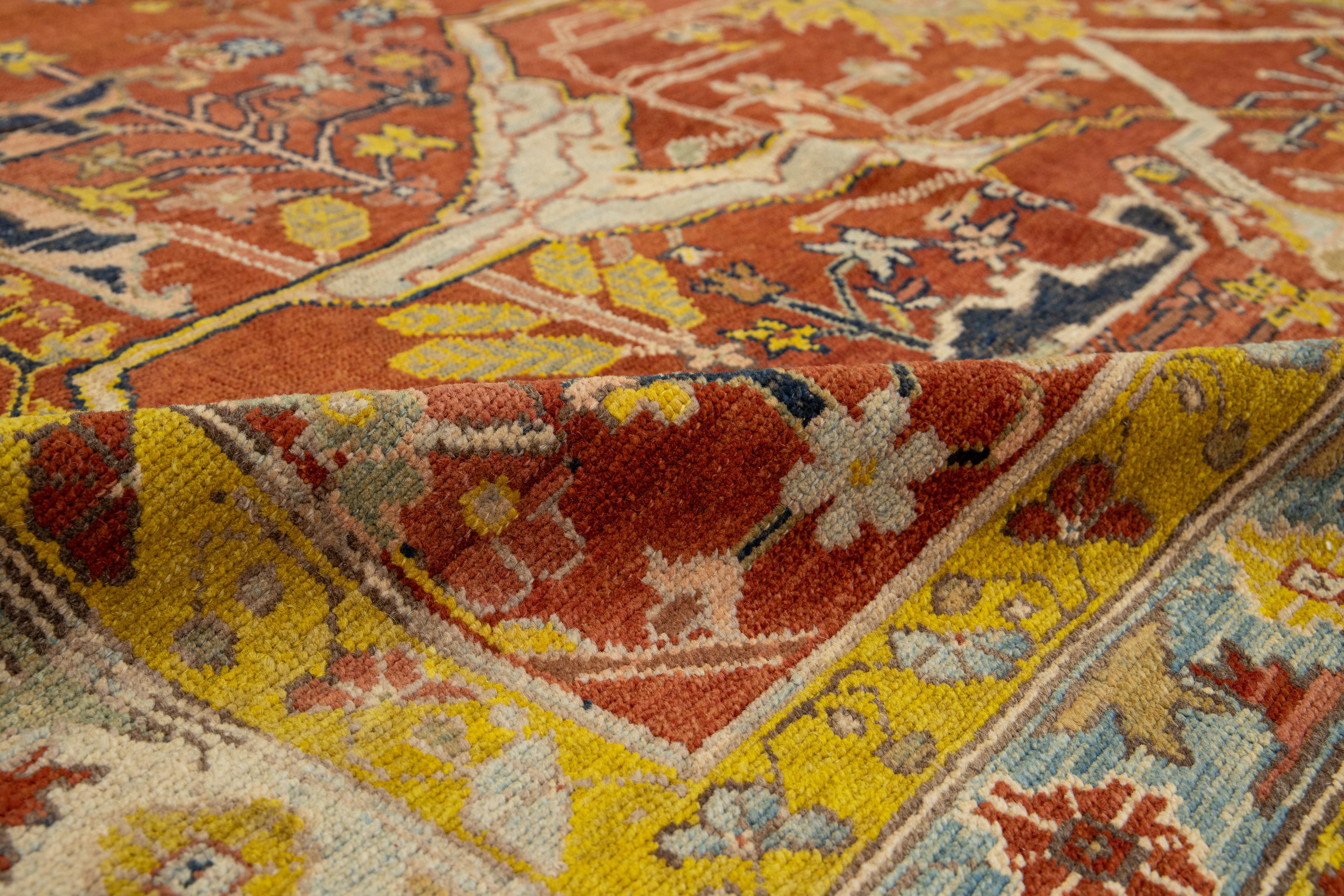 Rust Persischer Stammeskunst-Teppich in Bakshaish aus Wolle, Vintage (Handgeknüpft) im Angebot