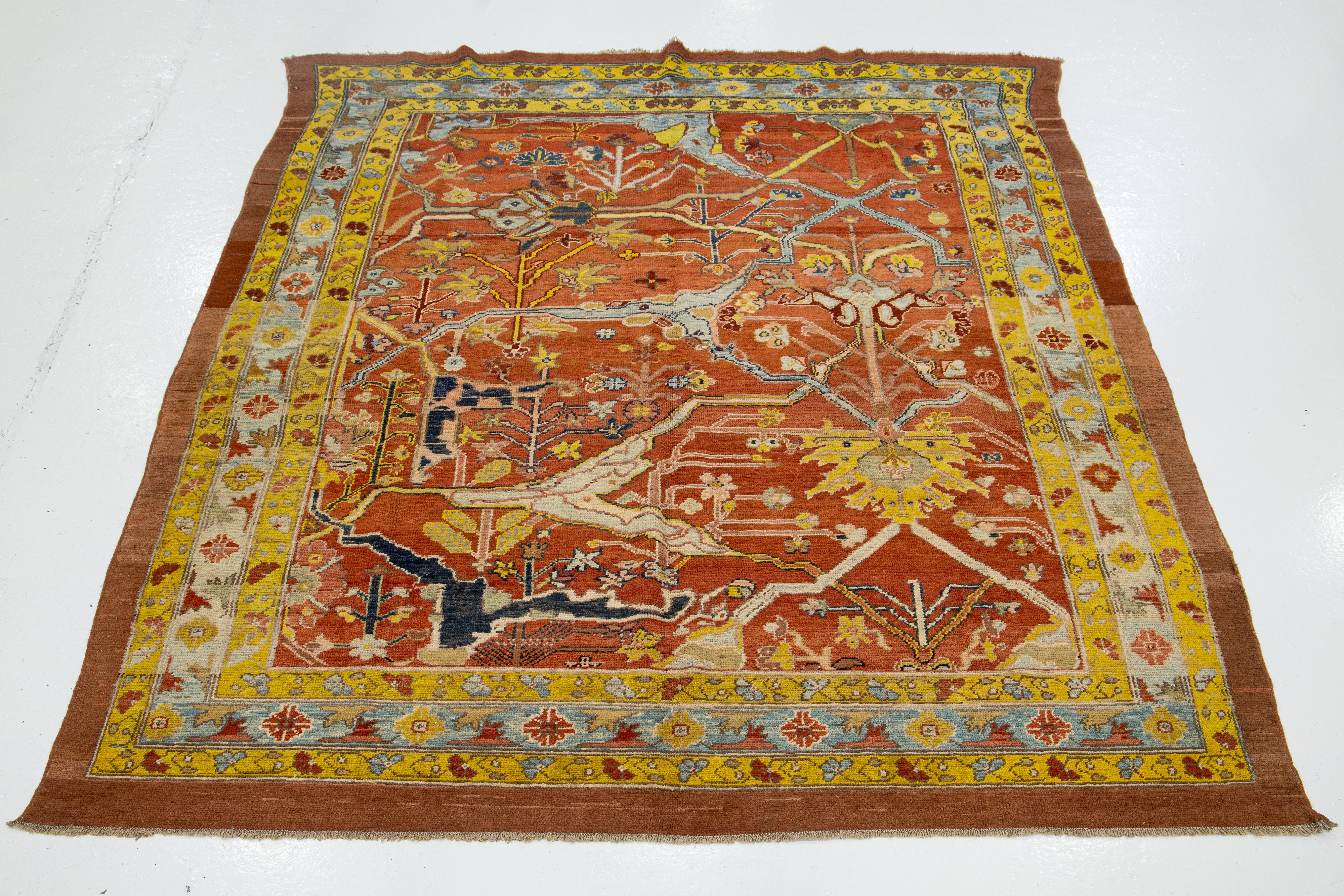 Rust Persischer Stammeskunst-Teppich in Bakshaish aus Wolle, Vintage im Zustand „Gut“ im Angebot in Norwalk, CT