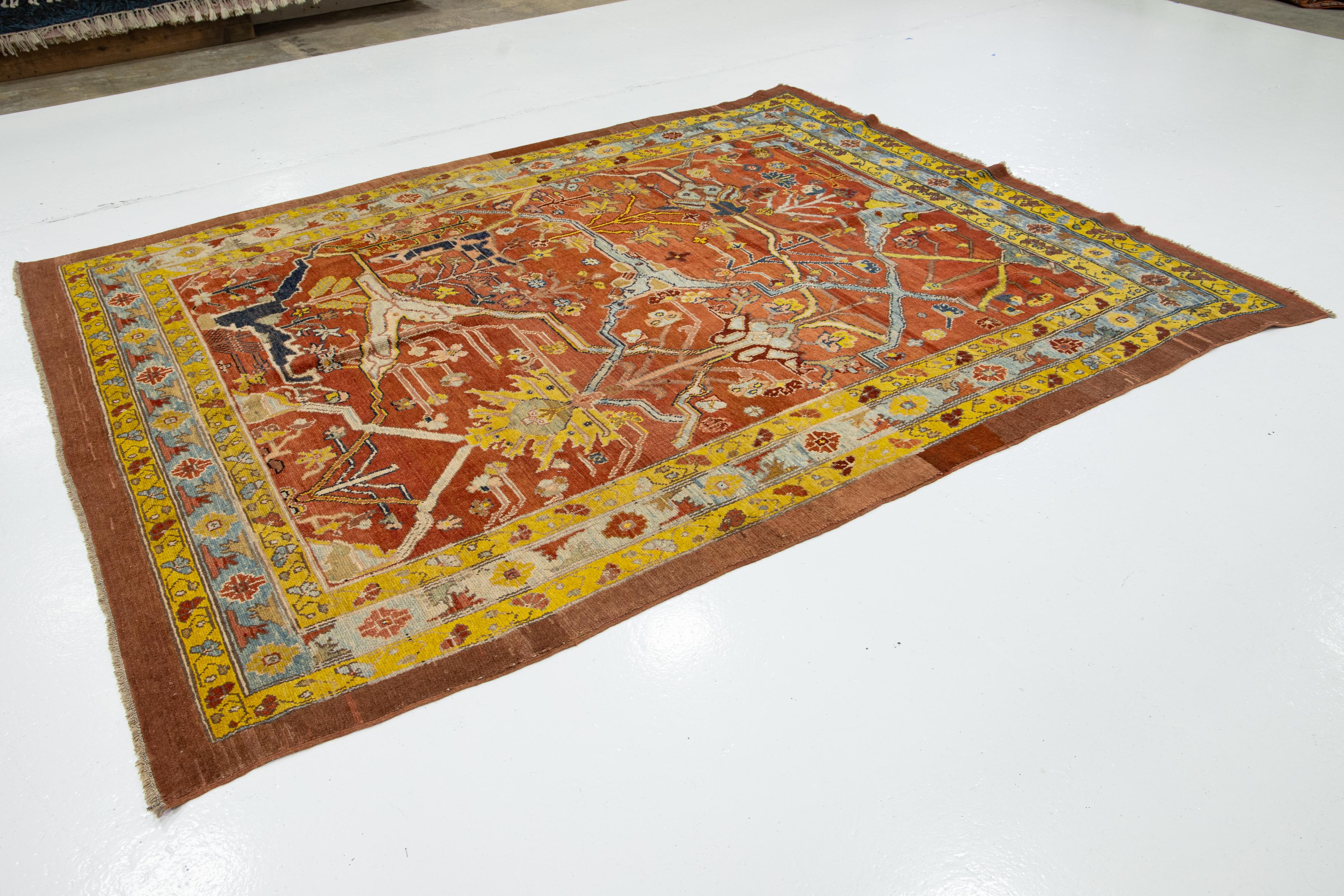 Rust Persischer Stammeskunst-Teppich in Bakshaish aus Wolle, Vintage im Angebot 3