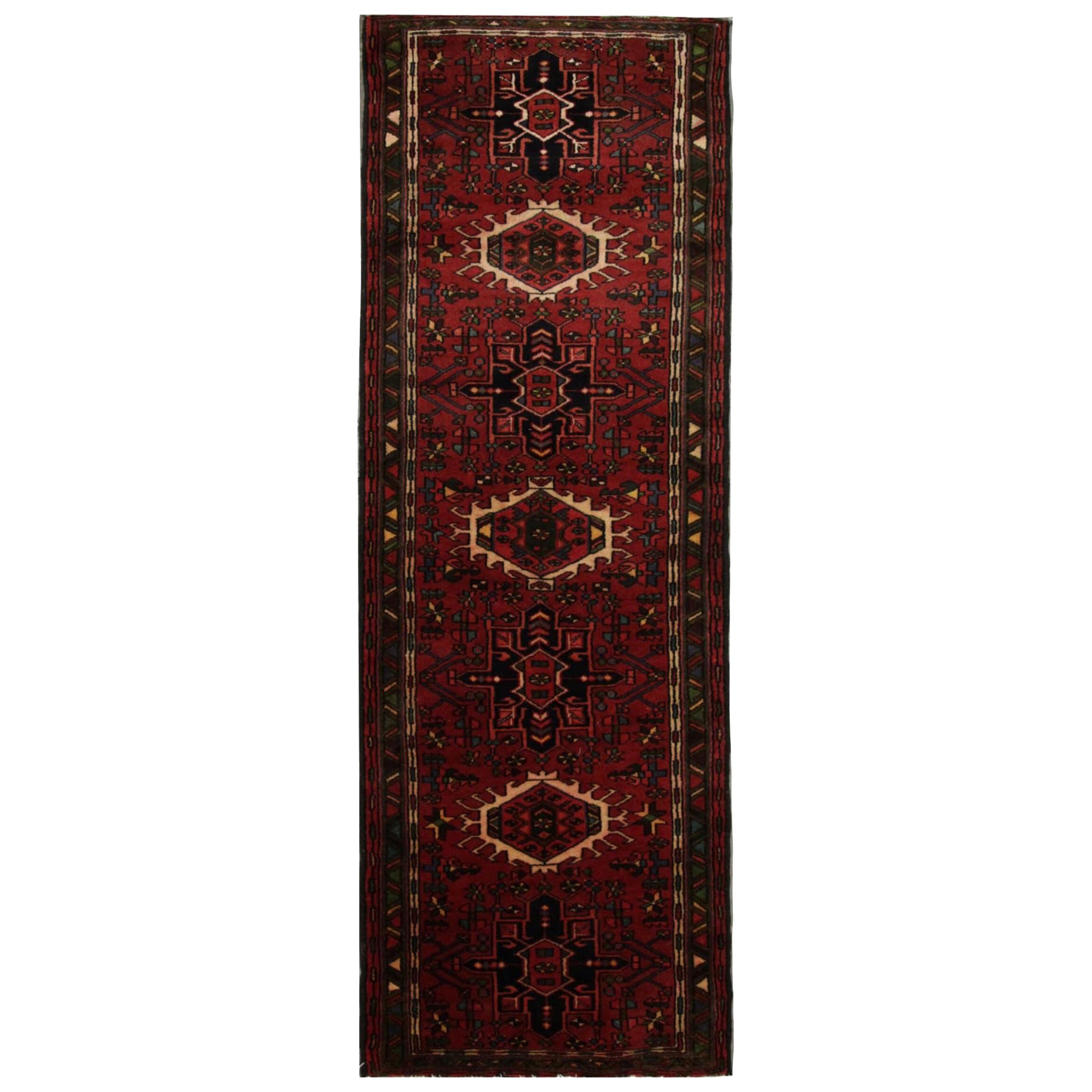 Vintage Rust Red Runner Rug Floral Rustic Wool Traditional Stair Runner (Tappeto da scala tradizionale in lana)