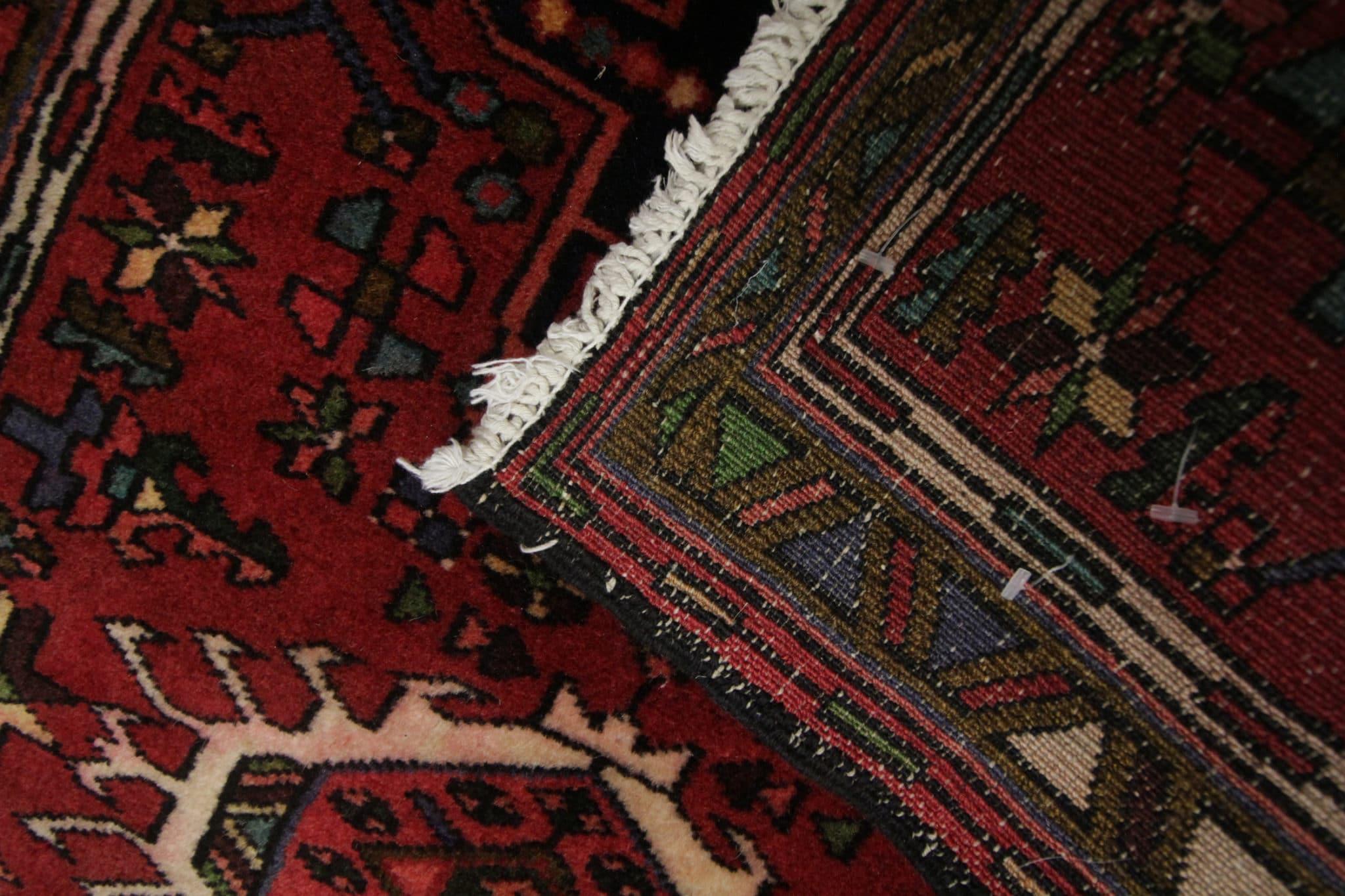 Persian Vintage Rust Red Runner Rug Floral Rustic Wool Traditional Stair Runner For Sale