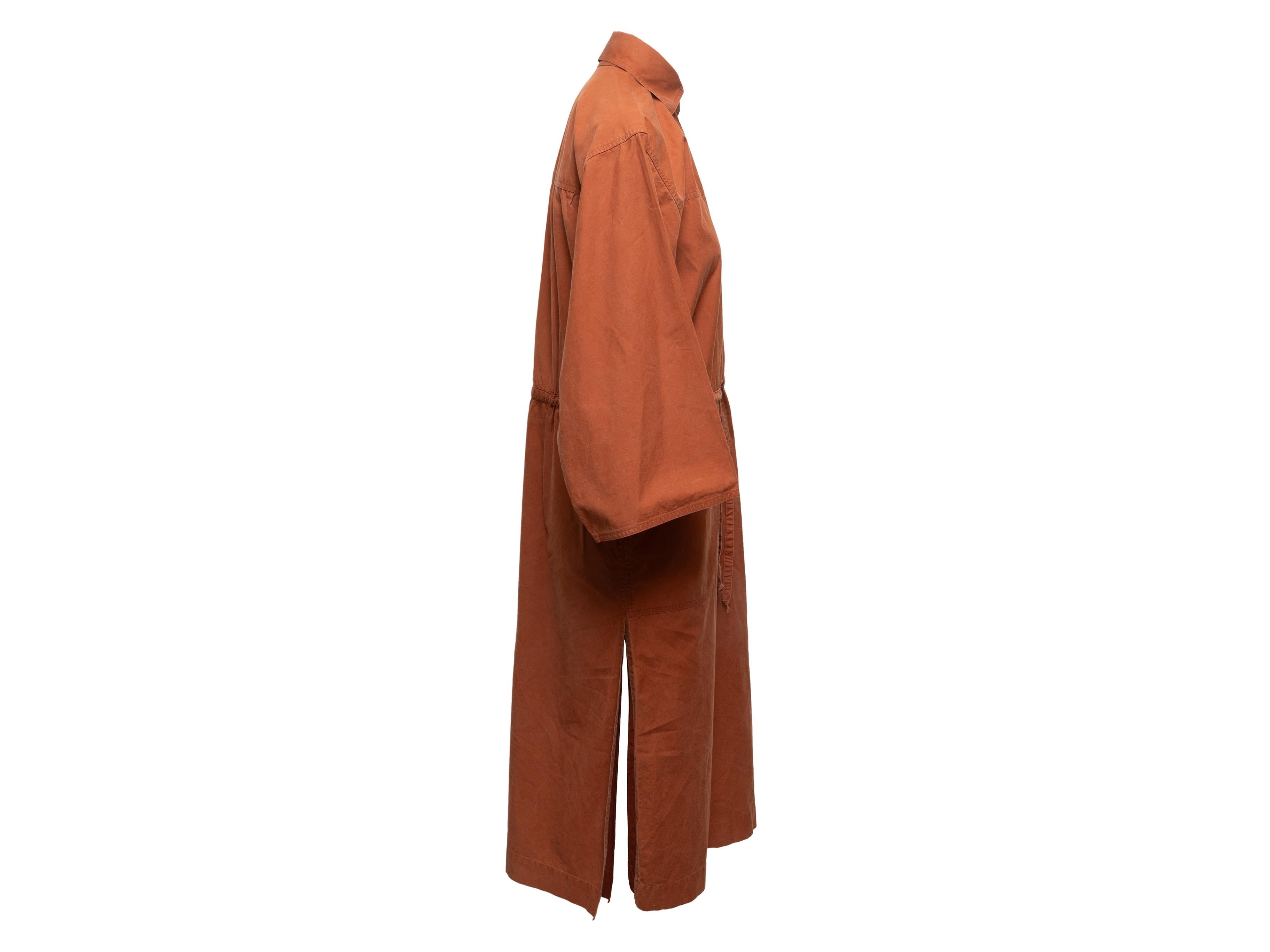 Brown Vintage Rust Saint Laurent 1978 Tunic Dress Size FR 40 For Sale