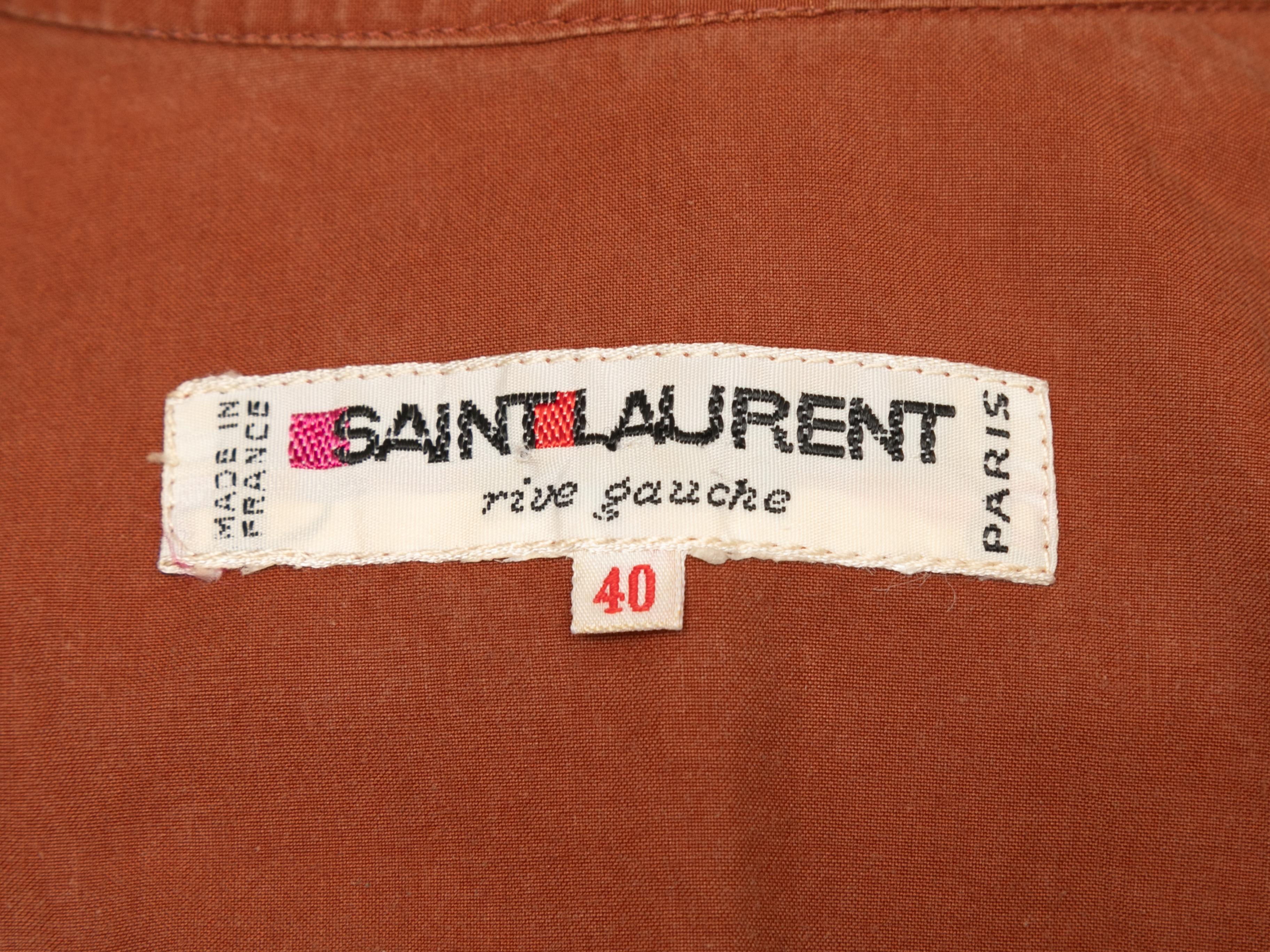 Women's Vintage Rust Saint Laurent 1978 Tunic Dress Size FR 40 For Sale
