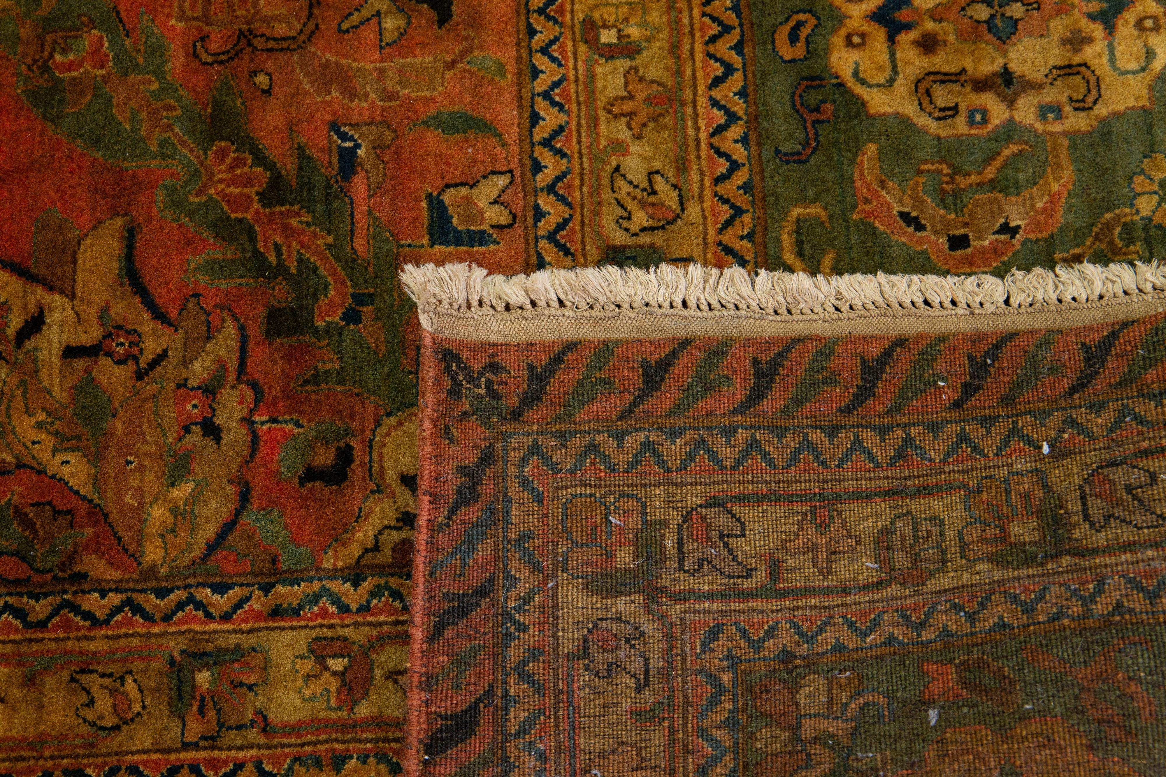 Rust Sultanabad Persischer Wollteppich aus Sultanabad mit Allover-Motiv, Vintage im Angebot 1
