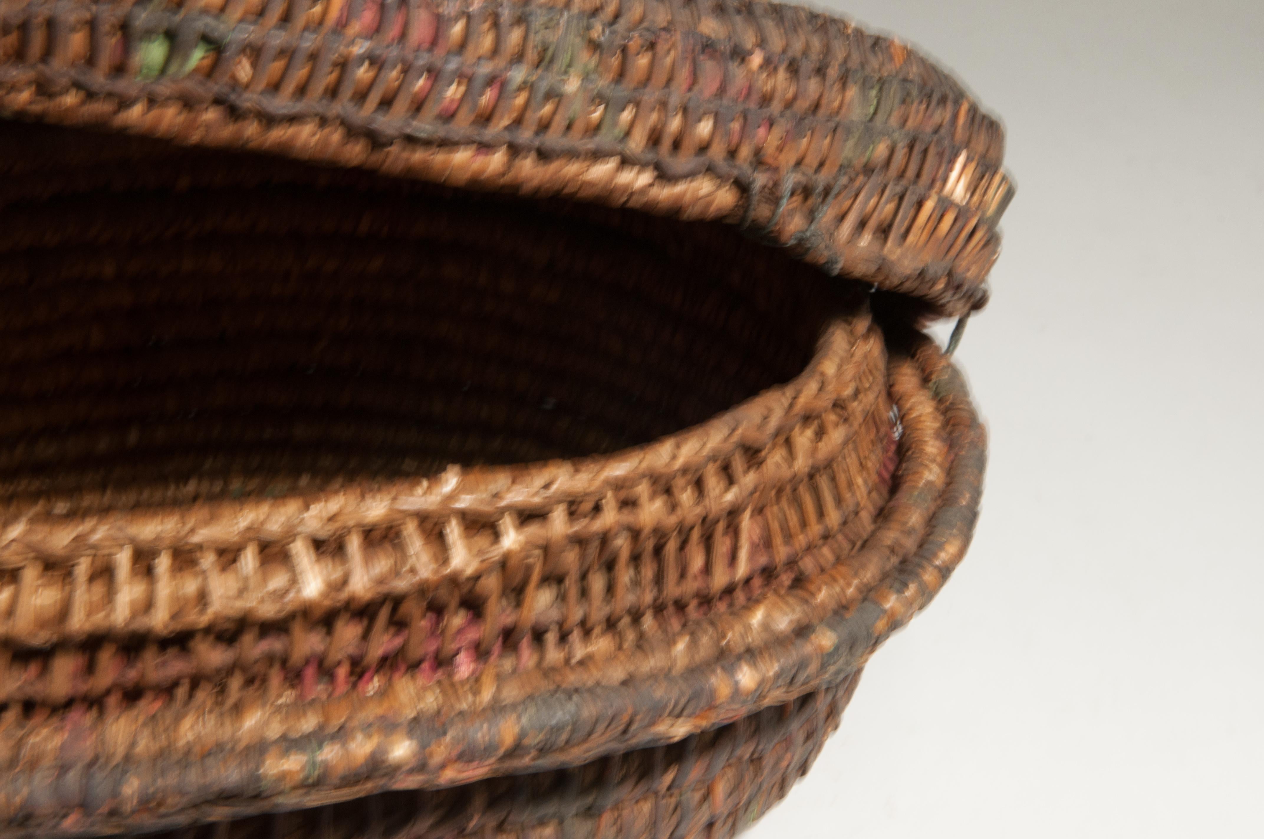 Vintage Rustic Basket Box from the Tharu of Nepal, Mid-20th Century 2