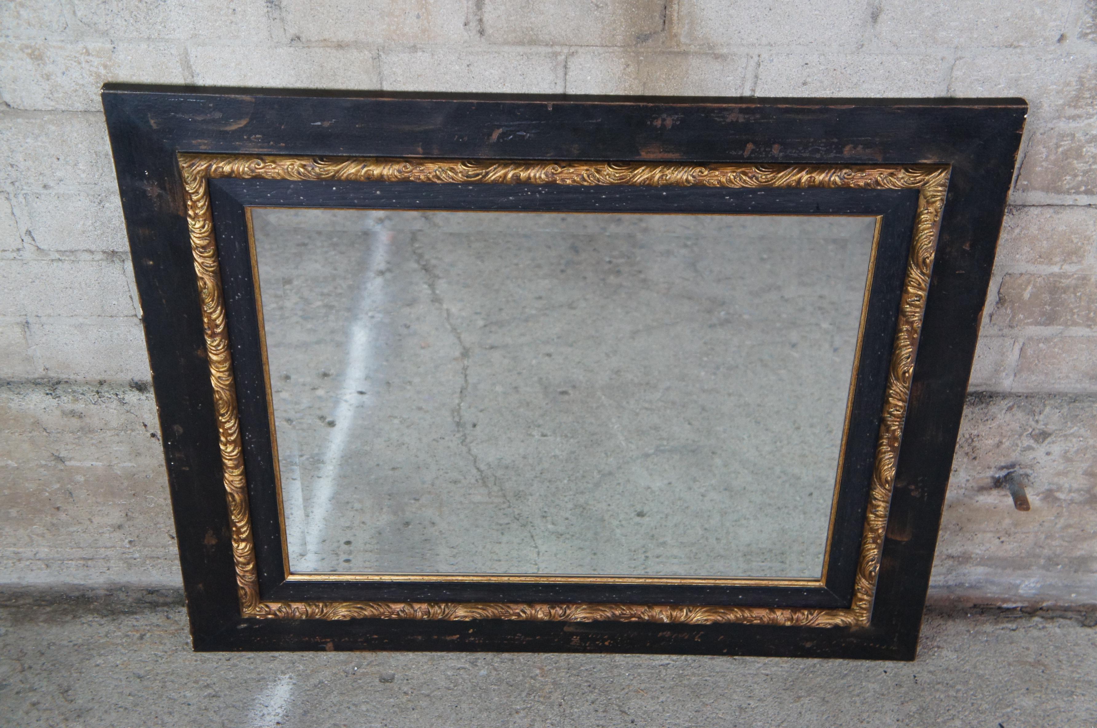 black and gold rectangular mirror