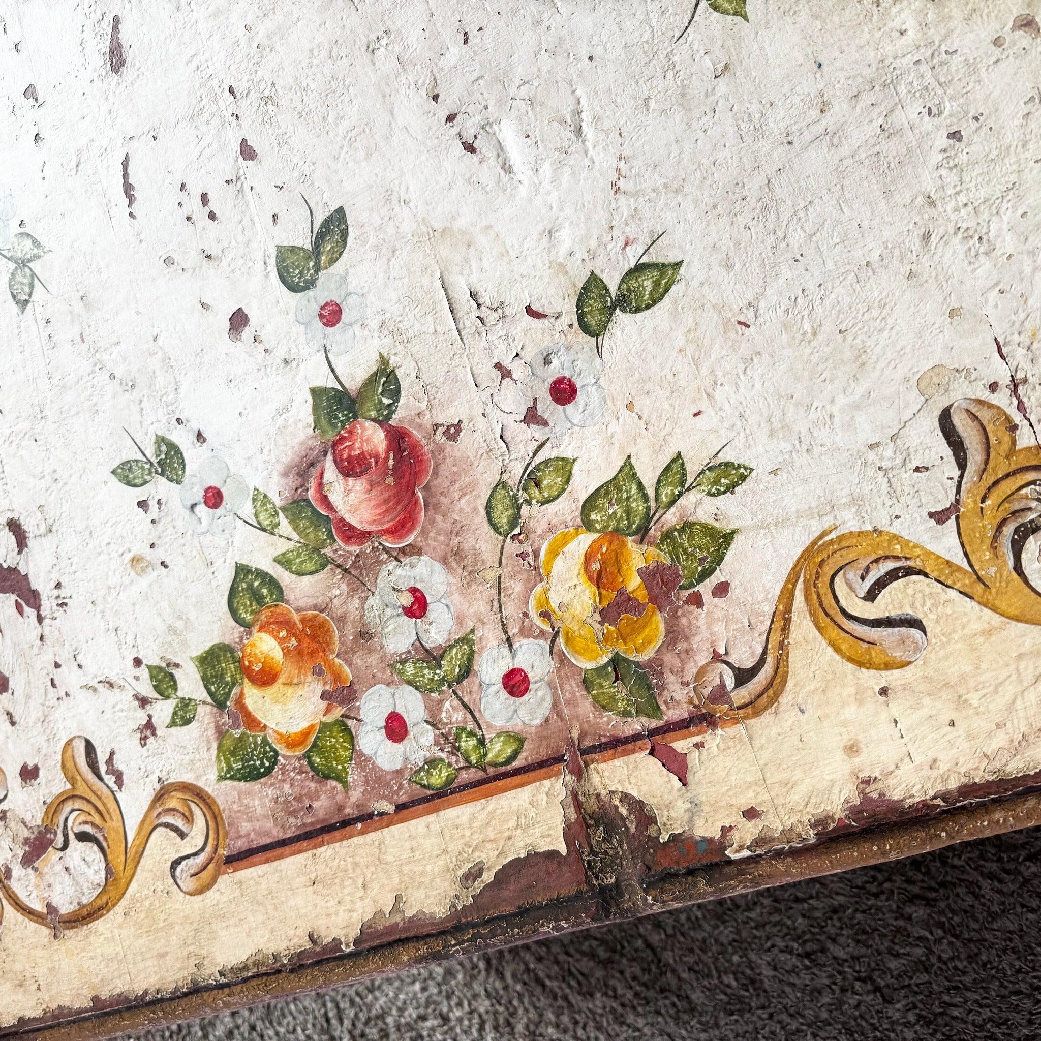 Vintage Rustic Brazilian Painted Coffee Table by Velha Bahia For Sale 3