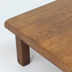 Vintage Rustic Brutalist Mid-Century Coffee Table from Oak