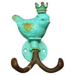 Vintage Rustic Cast Iron Bird Double Hook Wall Decor
