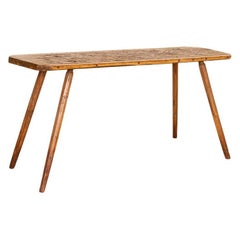 Vintage Rustic Console Table with Splay Legs from Hungary