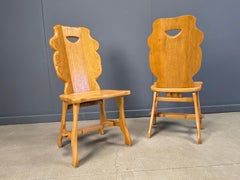 Vintage rustic dining chairs, set of 4 - 1960s