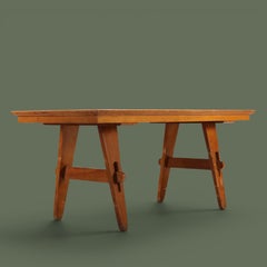 Vintage Rustic Dining Table, Oak, 1950s