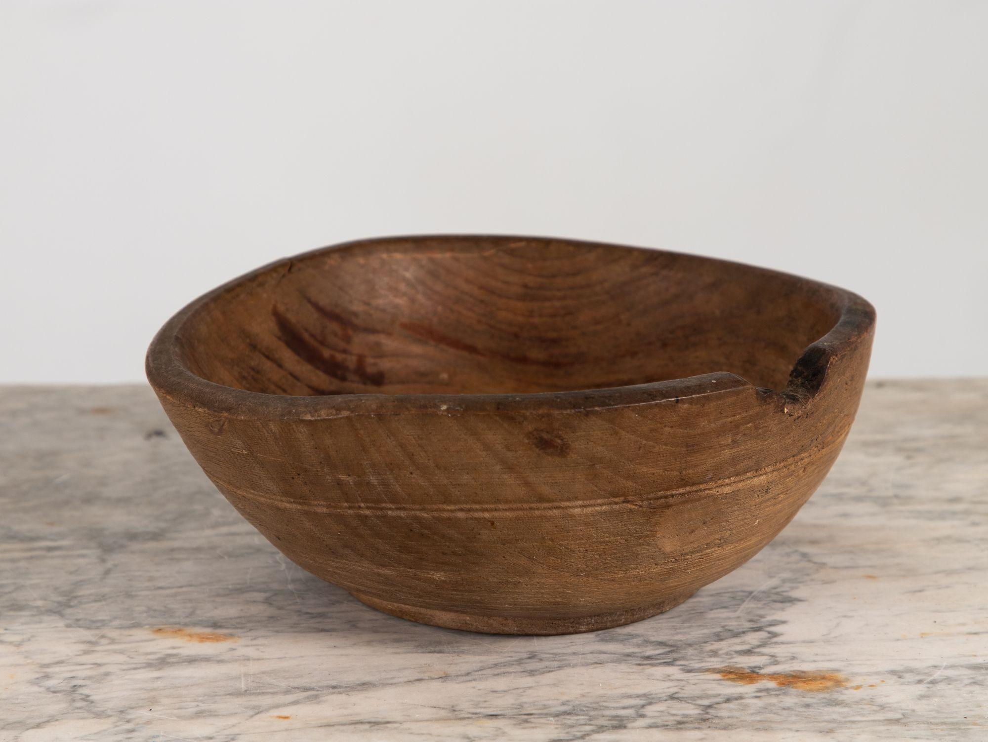 Vintage Rustic Dugout Wooden Bowl 1