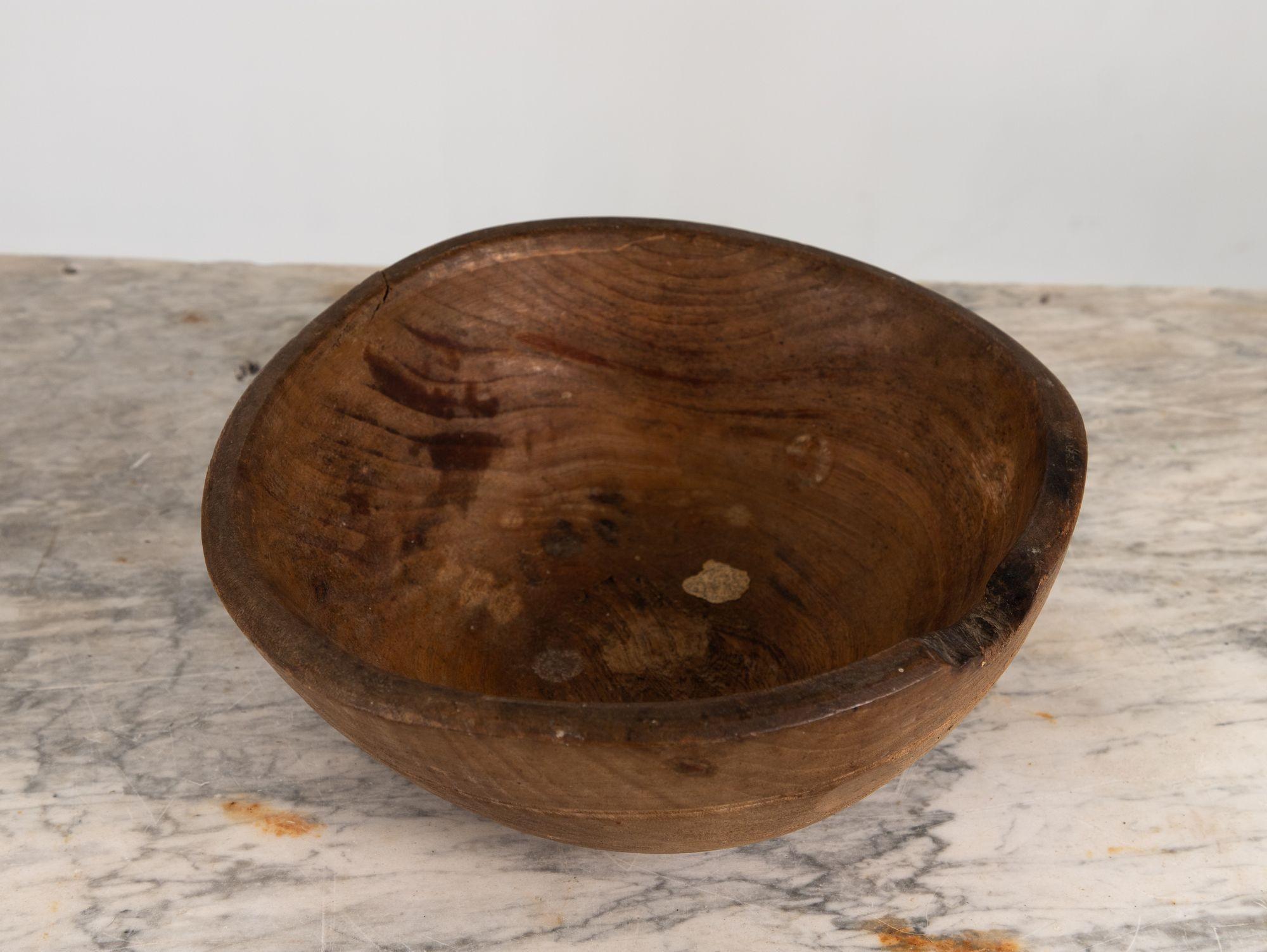 Vintage Rustic Dugout Wooden Bowl 3