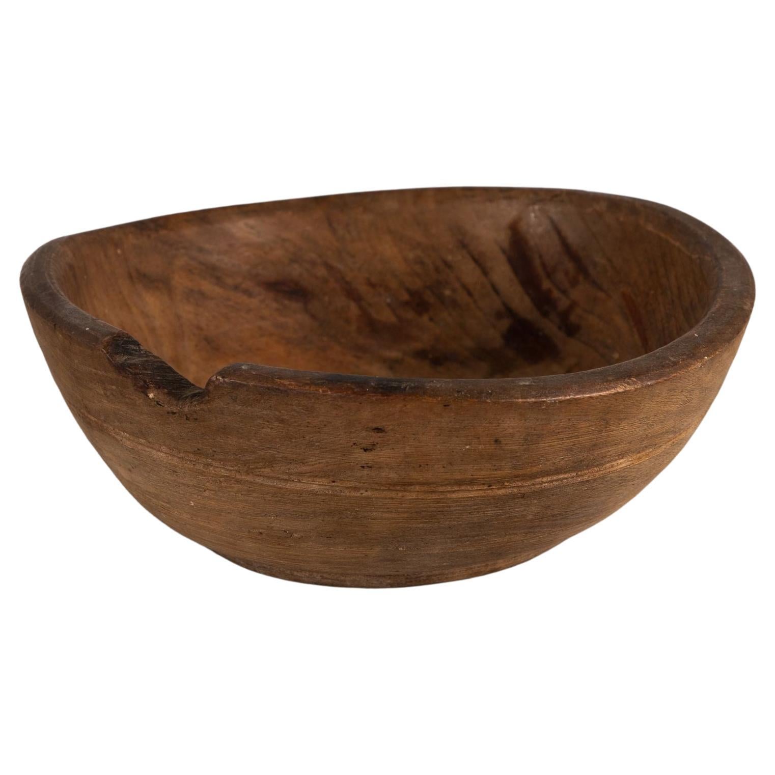 Vintage Rustic Dugout Wooden Bowl