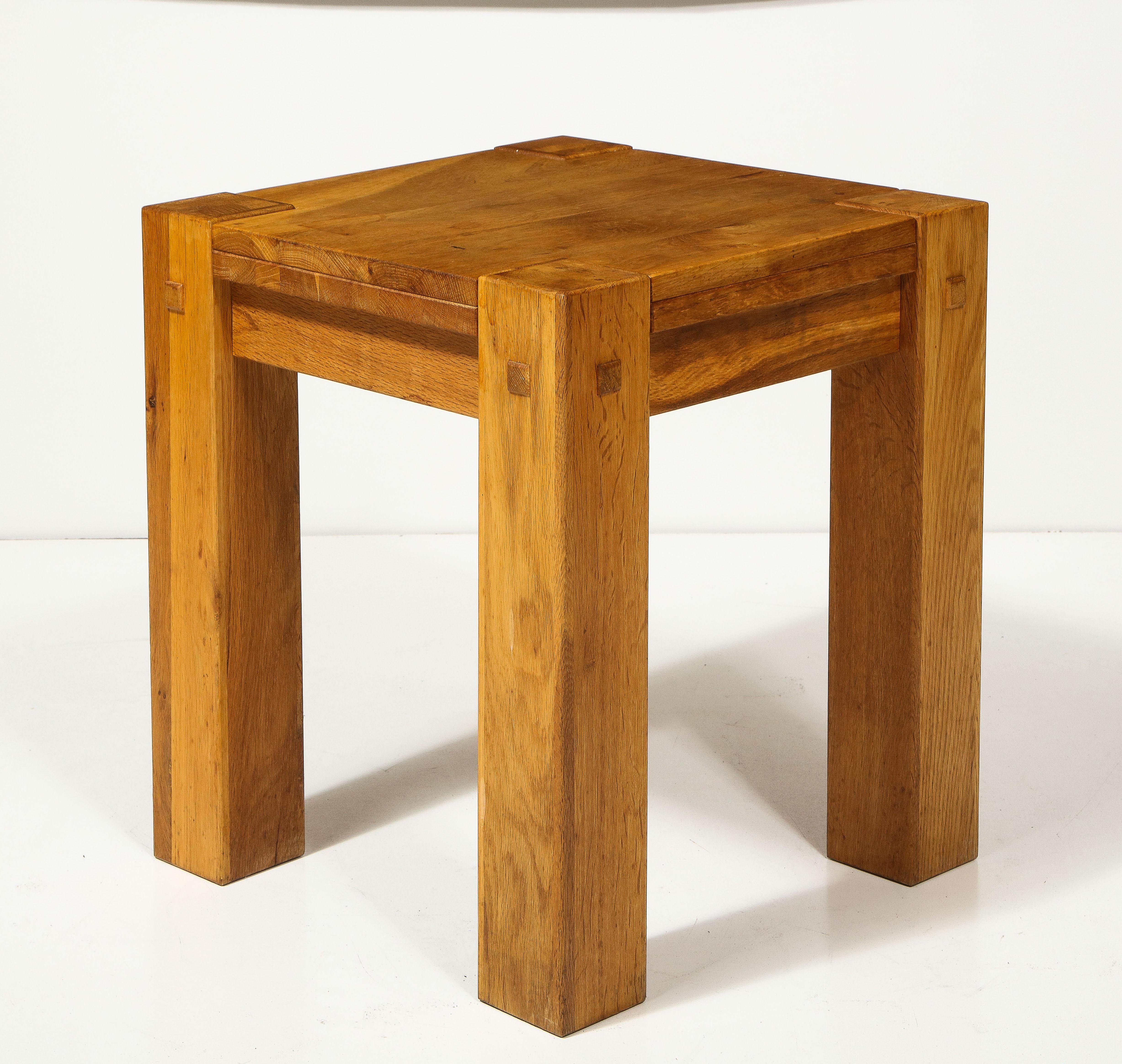 Late 20th Century Vintage Rustic Elm Side Table, France, C. 1970s