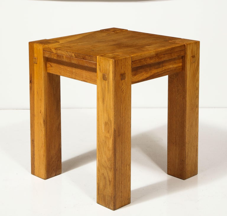 Late 20th Century Vintage Rustic Elm Side Table, France, C. 1970s For Sale