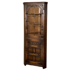 Vintage Rustic English Corner Cabinet ~ Vitrine