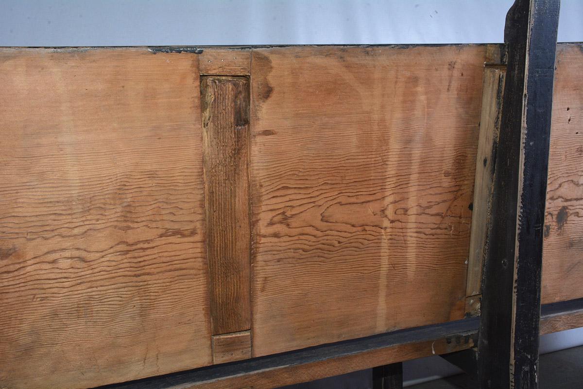 Vintage Rustic Farm Bench with Back 3