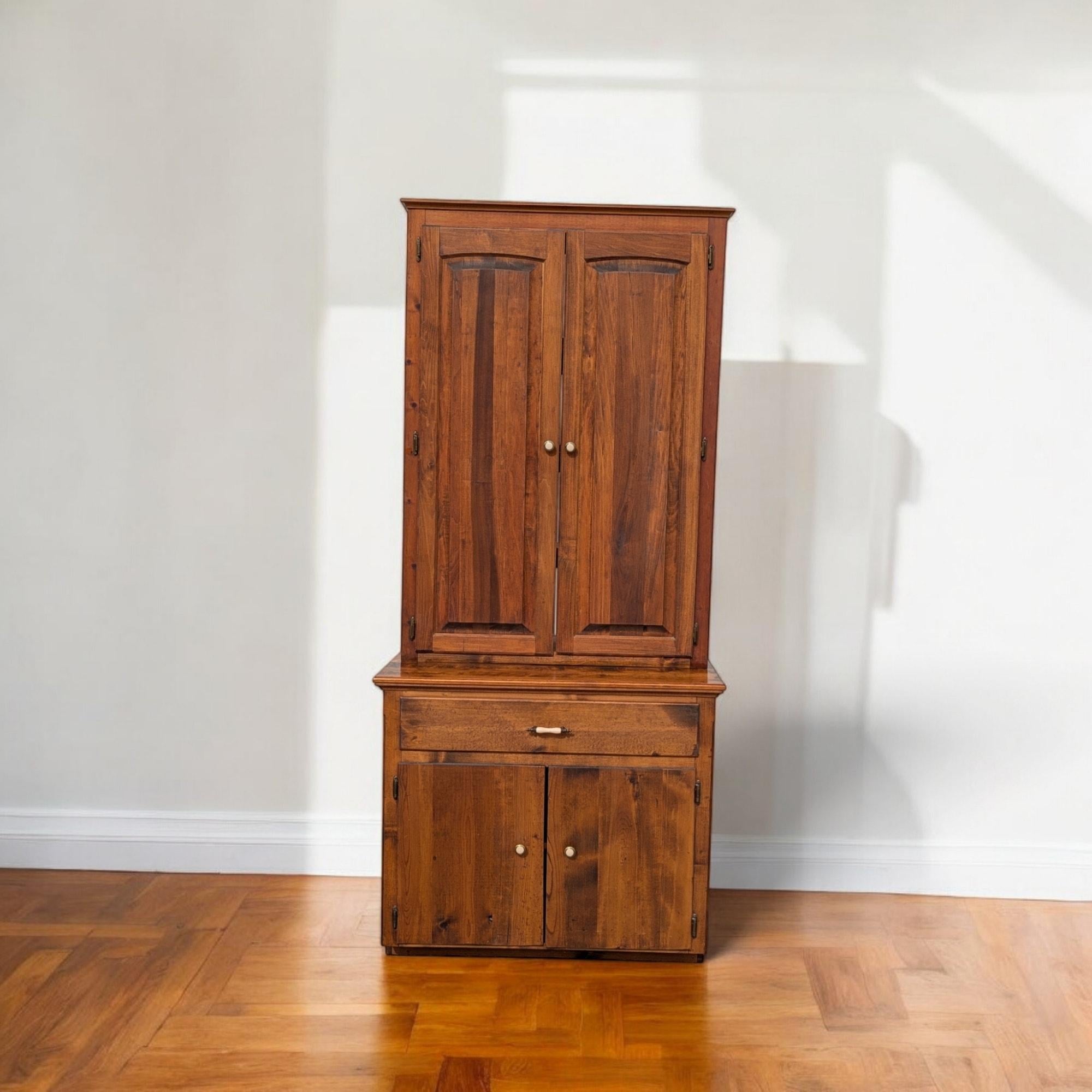 Vintage Rustic Farmhouse Cupboard in Solid Knotty Pine, circa 1950s For Sale 8