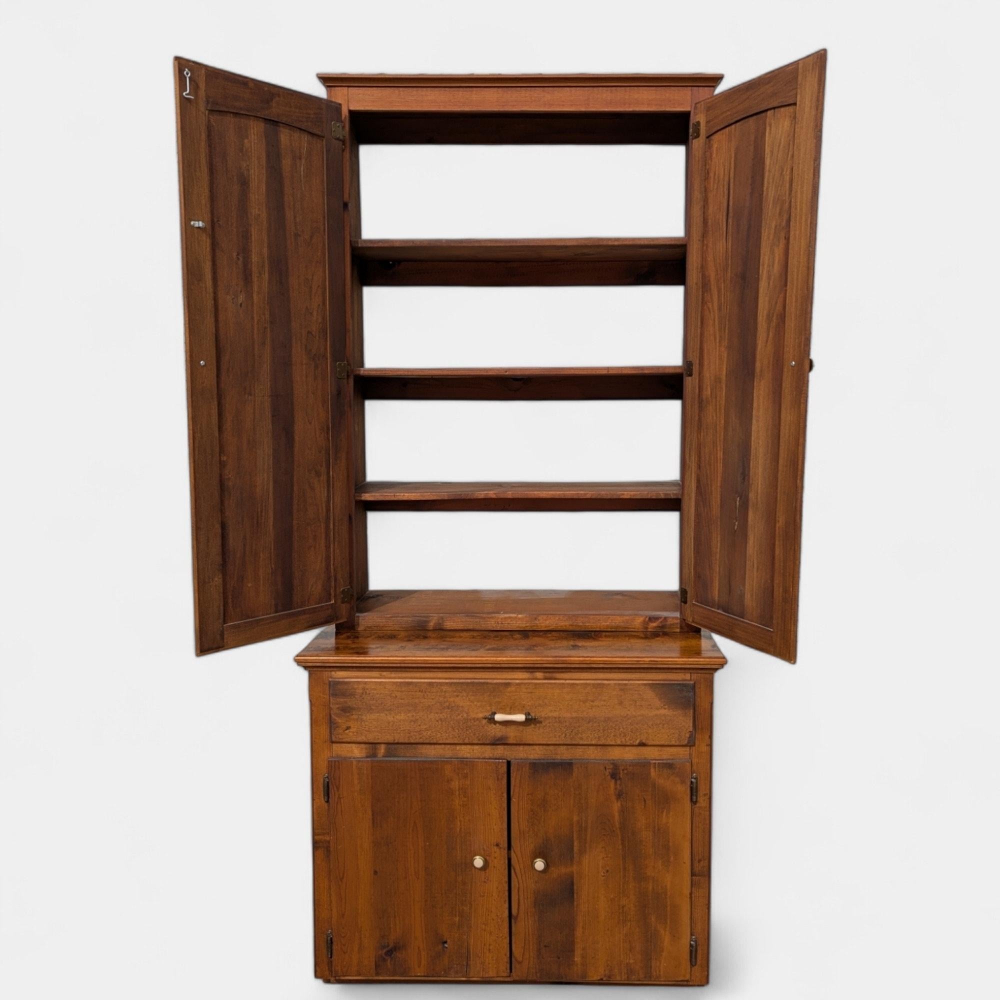 Vintage Rustic Farmhouse Cupboard in Solid Knotty Pine, circa 1950s For Sale 9