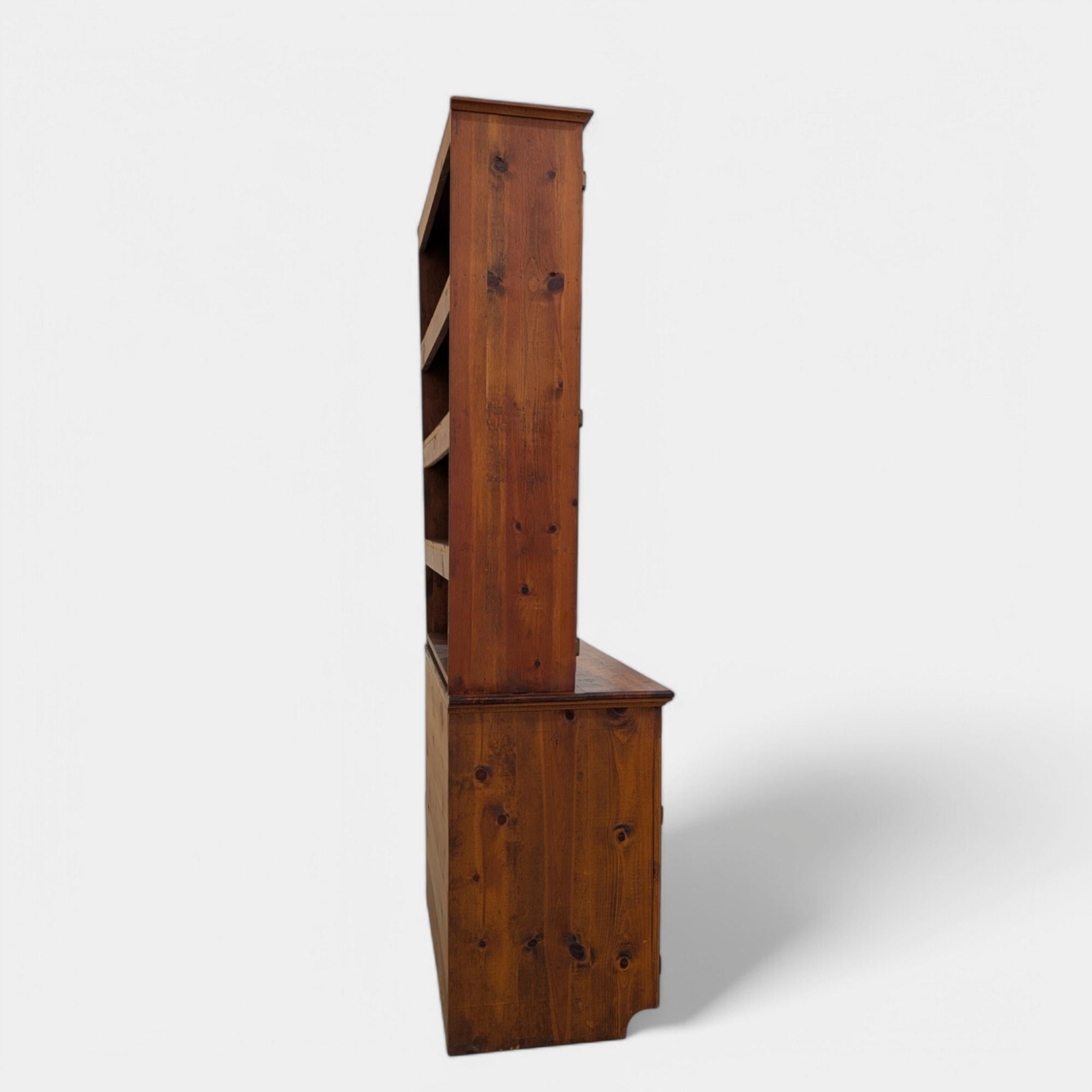 Vintage Rustic Farmhouse Cupboard in Solid Knotty Pine, circa 1950s For Sale 11