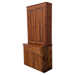 Vintage Rustic Farmhouse Cupboard in Solid Knotty Pine, circa 1950s
