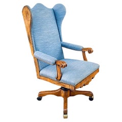 Vintage Rustic Farmhouse Style Oak Office Chair