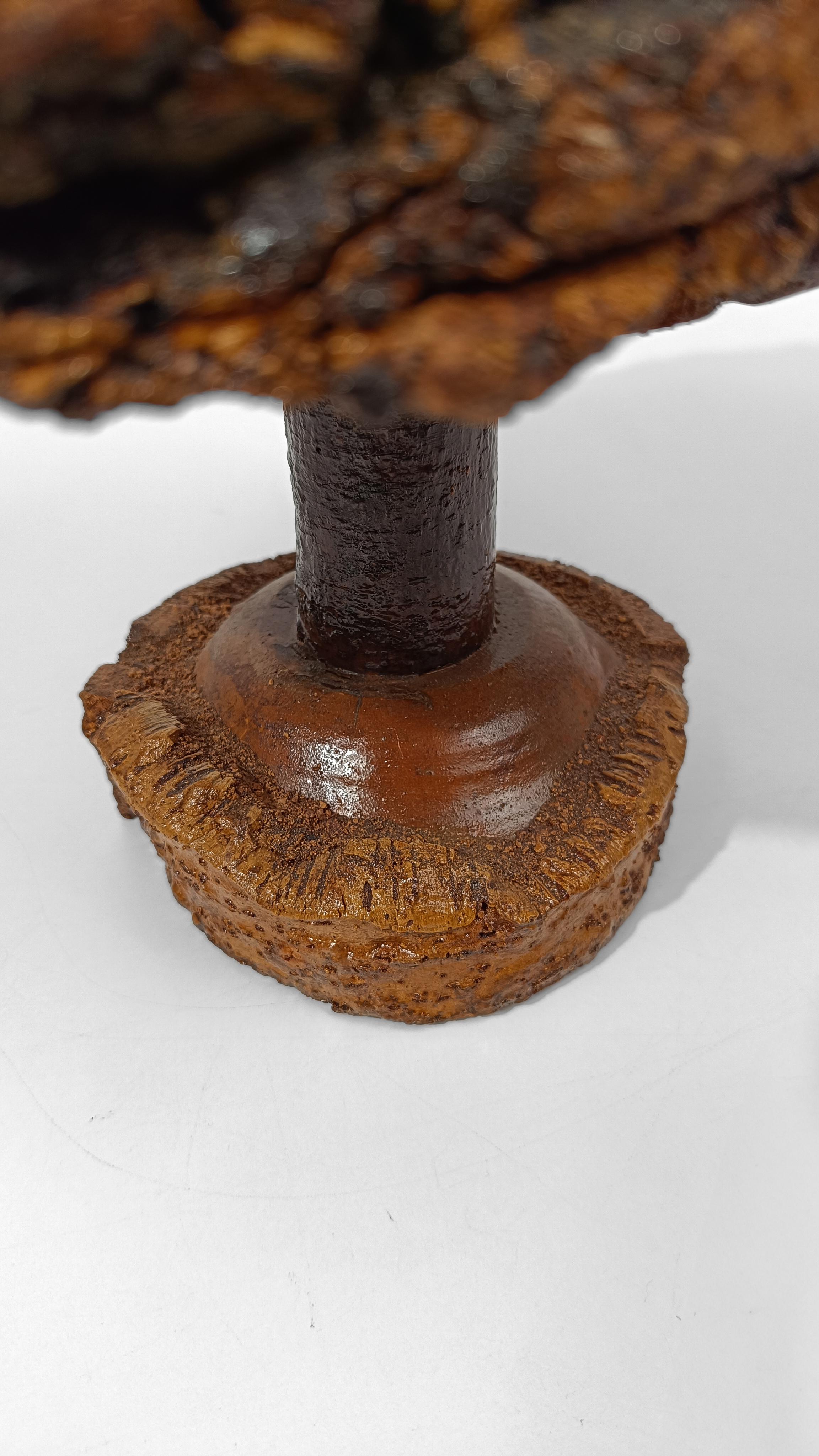 Bol à piédestal rustique vintage en bois fabriqué à la main dans le style artisanal des montagnes en vente 7