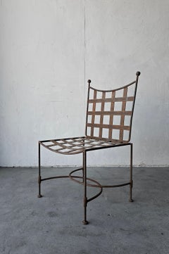 Chaise d'appoint de jardin vintage en fer de style rustique