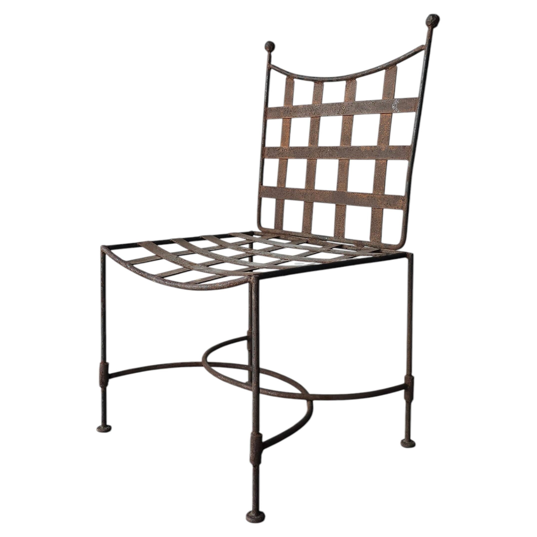 Vintage Rustic Iron Garden Side Chair