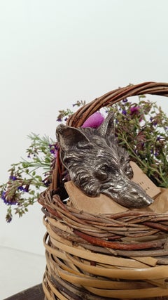 Vintage Rustic Italian Basket with Handle, Hand Made in Wicker & Willow