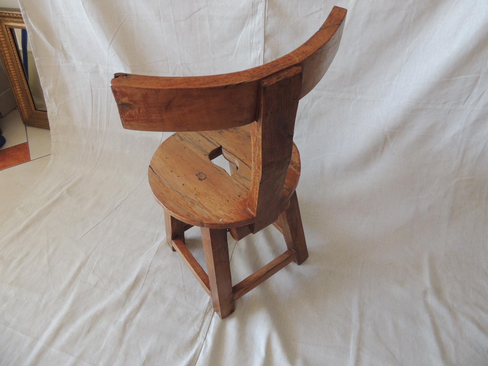 Late 20th Century Vintage Rustic Klismos Style Back Side Chair