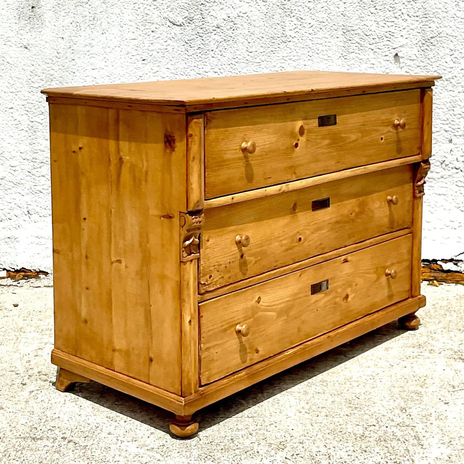 rustic pine chest of drawers