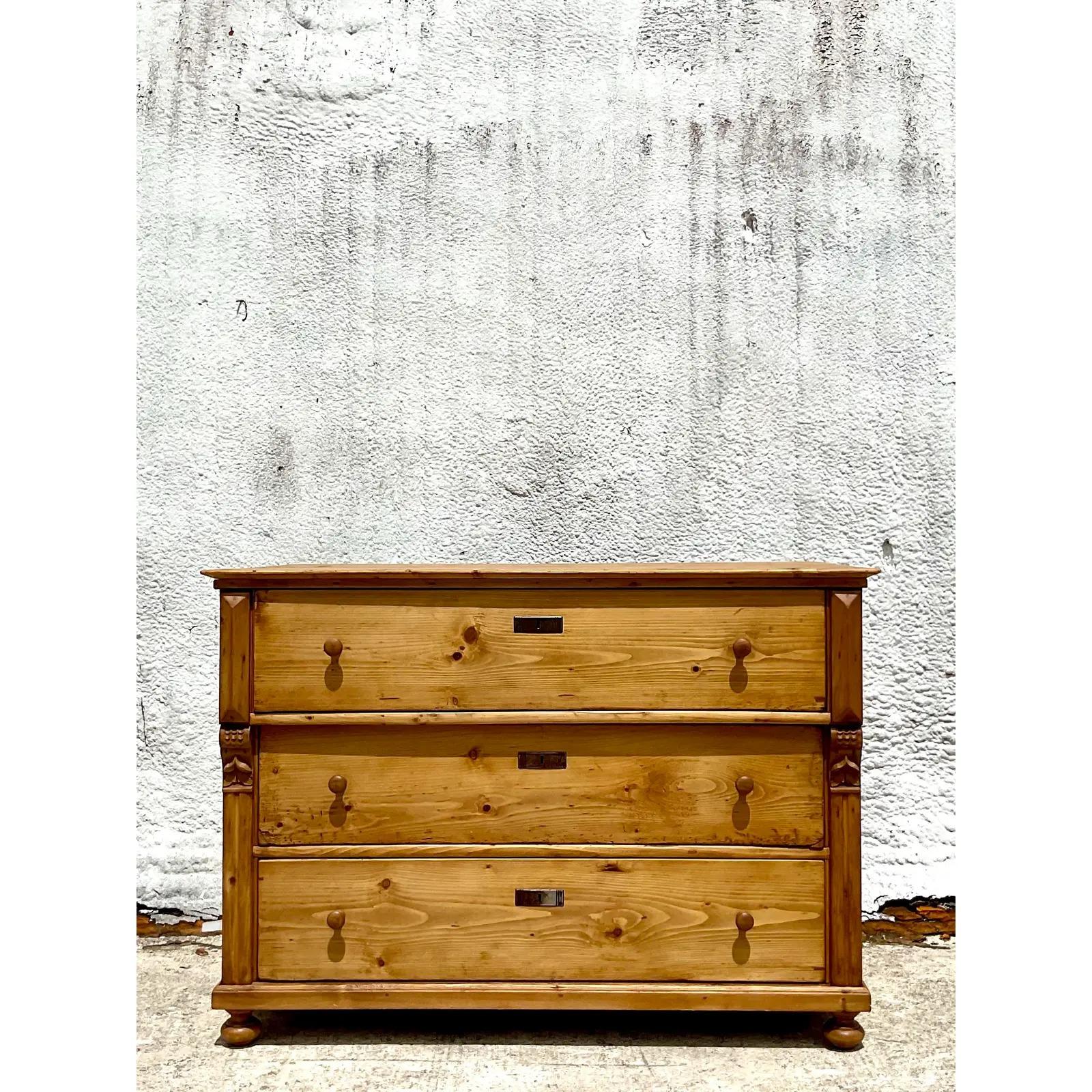 raw pine chest of drawers