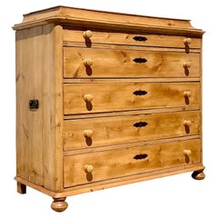 Vintage Rustic Knotty Pine Chest of Drawers with Flip Top