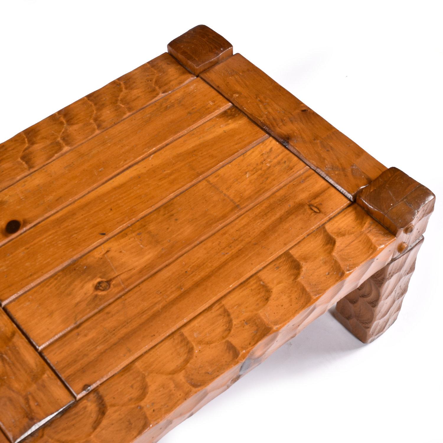 Vintage Rustic Knotty Pine Coffee Table and Side Table by Null 4