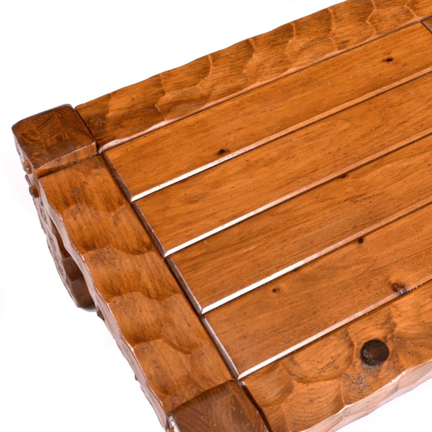 Vintage Rustic Knotty Pine Coffee Table and Side Table by Null 2
