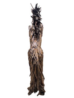 Vintage Rustic Life-Size Teak Root and Driftwood Rearing Horse Sculpture