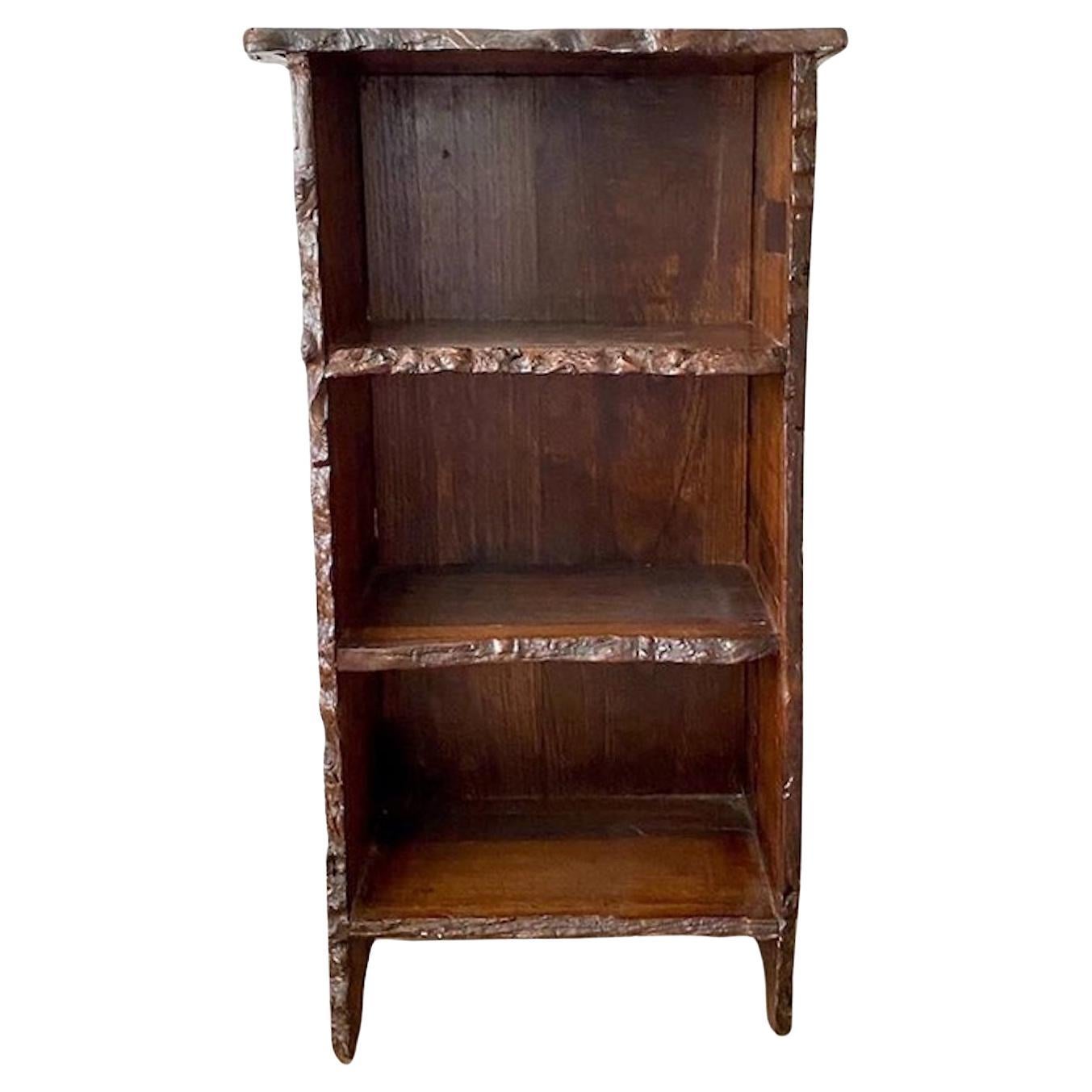 Vintage Rustic Live Wege Walnut Bookshelf