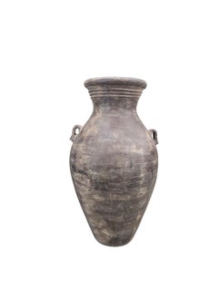 Vintage Rustic Mediterranean Terracotta Amphora Floor Vase