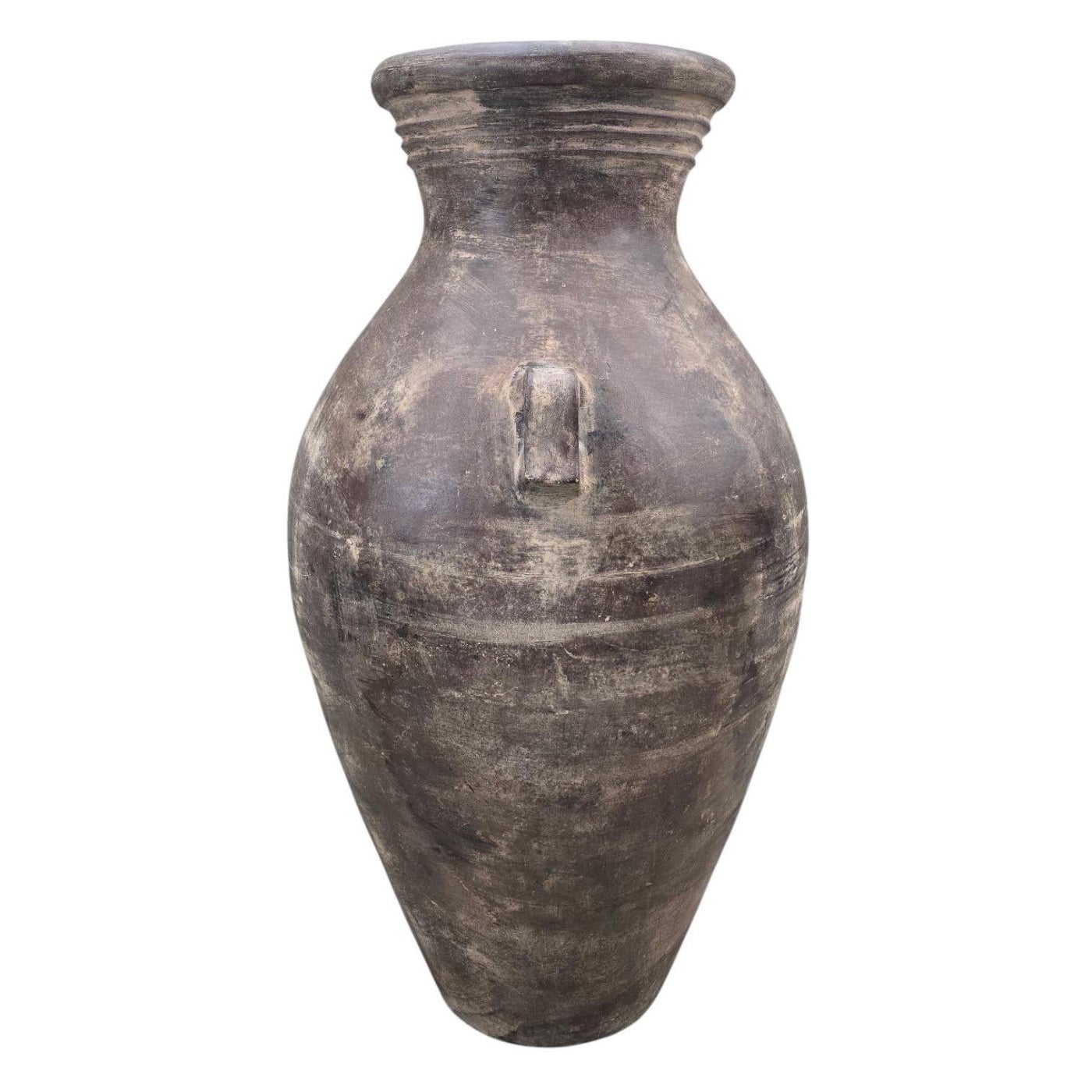 Vintage Rustic Mediterranean Terracotta Amphora Floor Vase