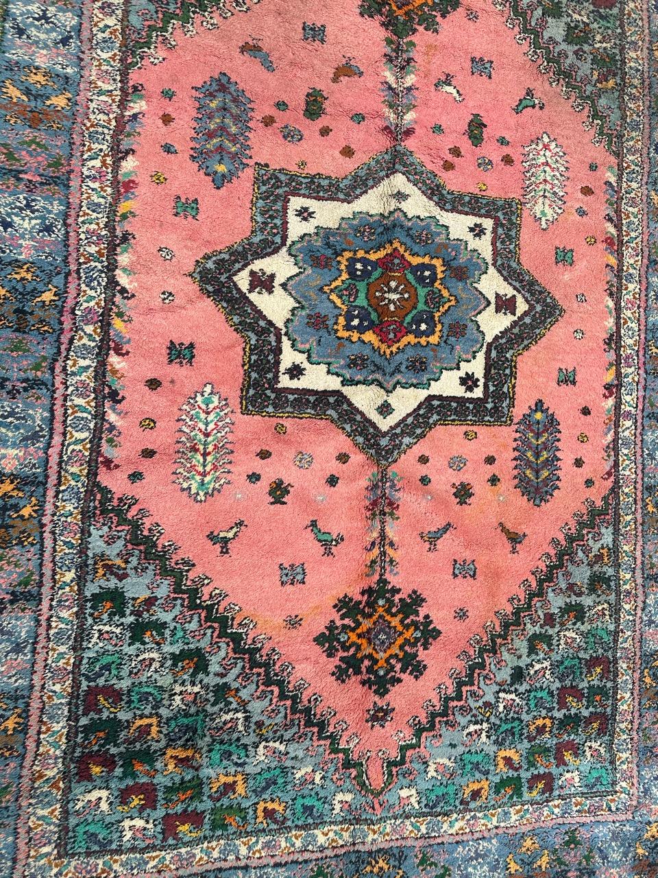 Annodato a mano Tappeto Rabat rustico marocchino vintage in vendita